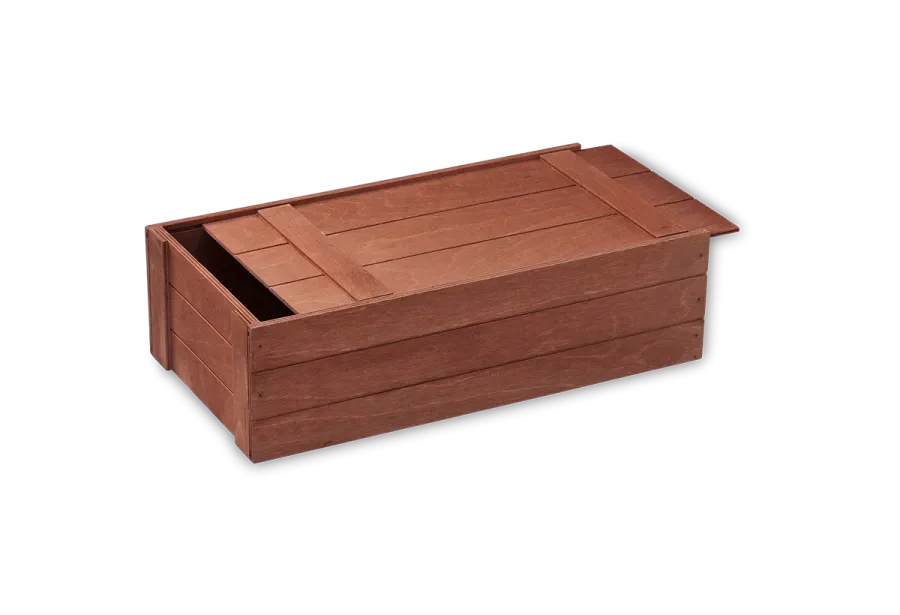 Stained wooden gift crate